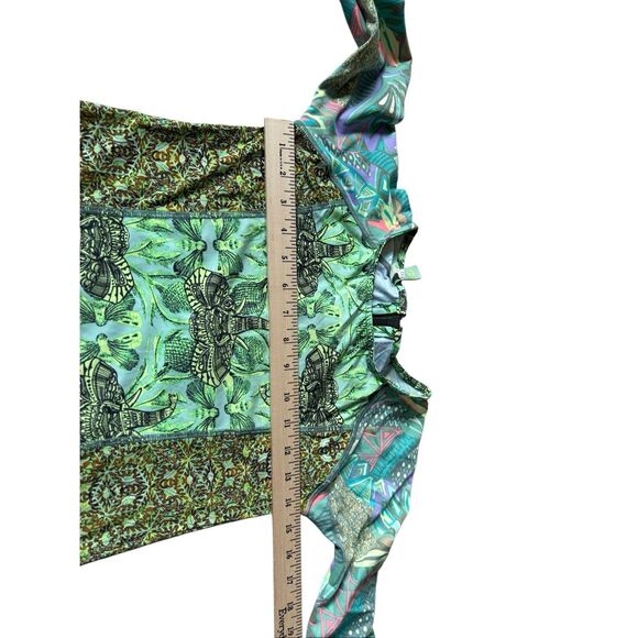 MAAJI SWIMWEAR SAND SURFER RASHGUARD Top size S Green Animal Tropical - Picture 7 of 9
